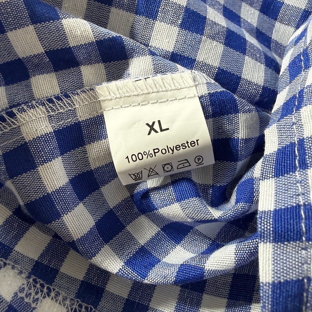 Blue Checkered Women's Shirt - Picture 3 of 4